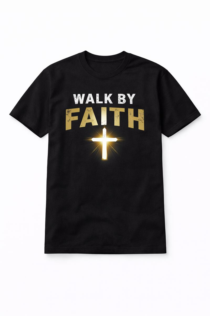 Walk By Faith Tshirt  Blk